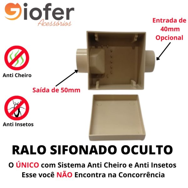 Ralo Invisível Sifonado Anti-Cheiro