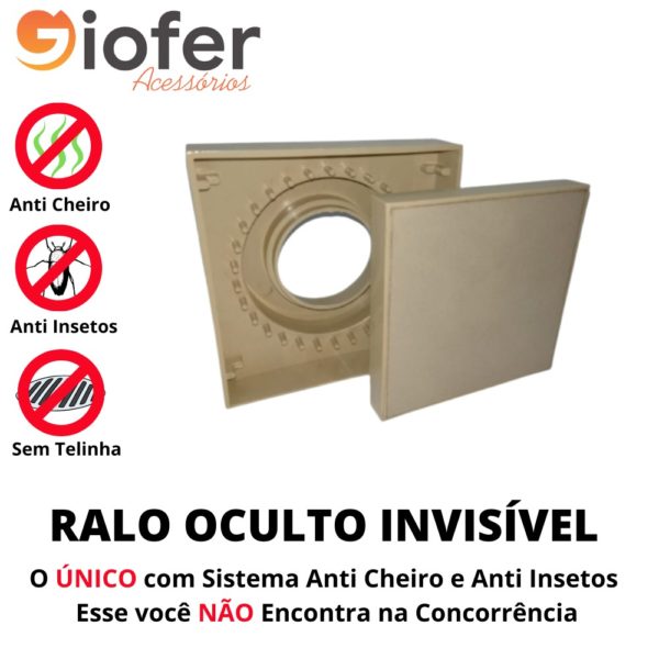 Ralo Invisível Anti-Cheiro 13x13